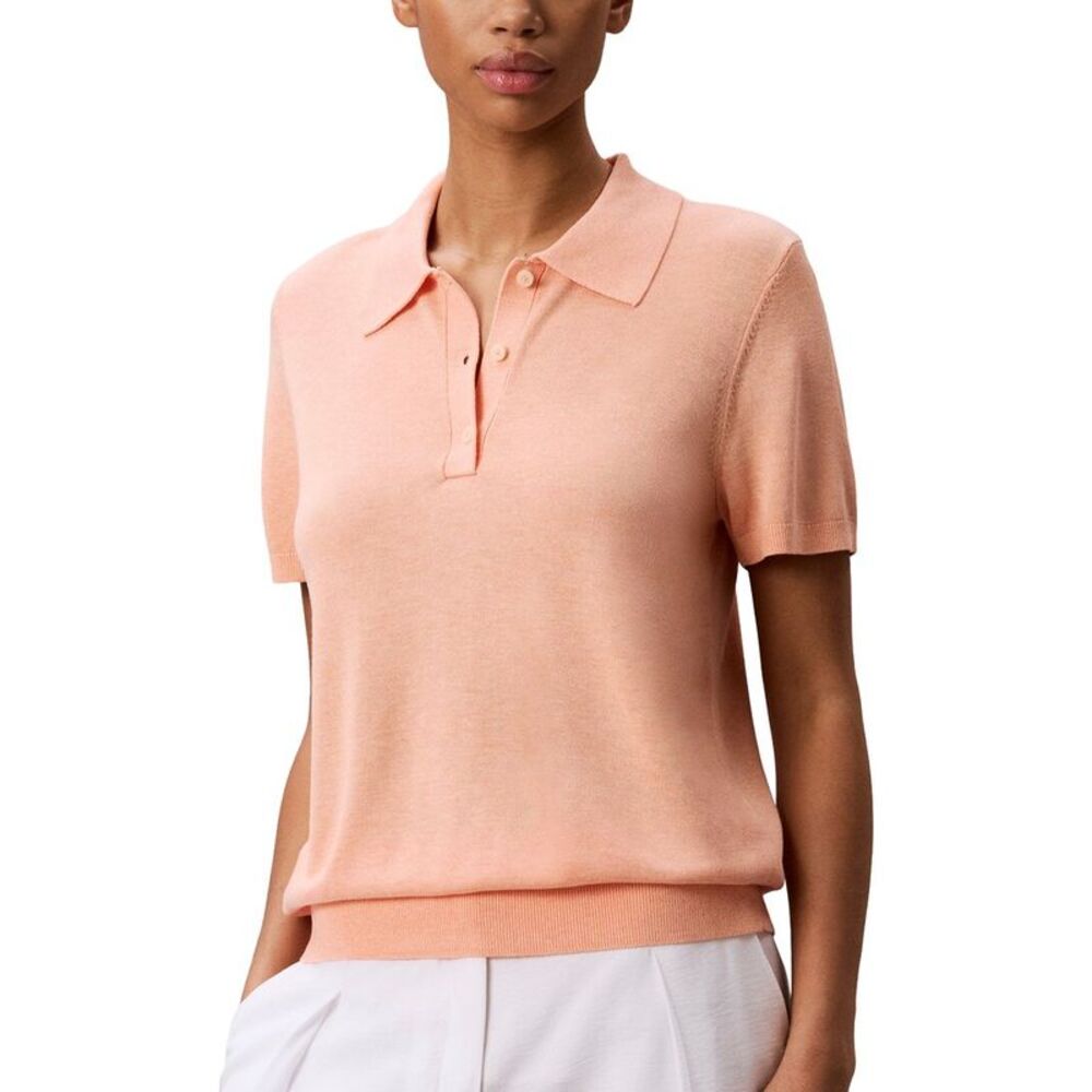 Calvin Klein Womens Fine Gauge Polo Shirt
